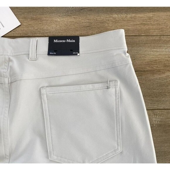 MIZZEN+MAIN Helmsman Mens 36X32 Gray Slim Chino Golf Casual Stretch Pants - Picture 11 of 11